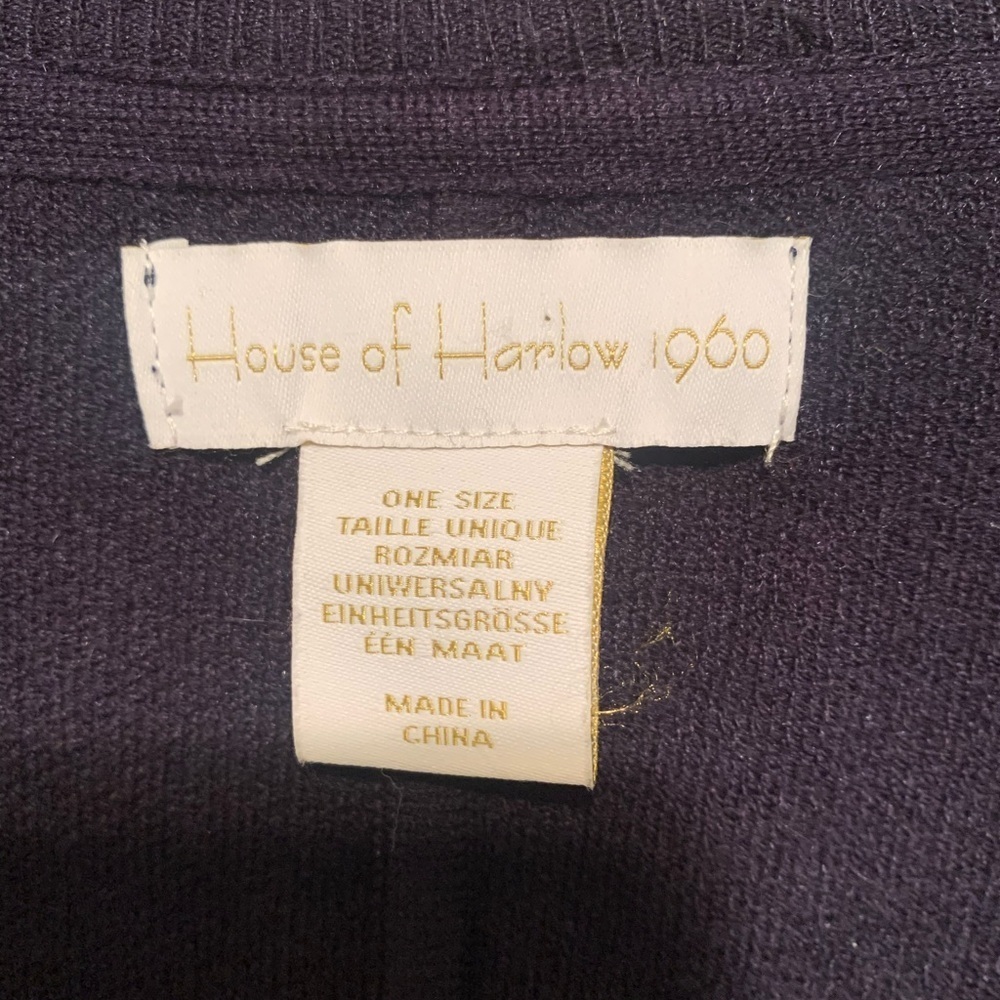 House of Harlow 1960 Navy Boho Poncho One Size - Picture 4 of 15